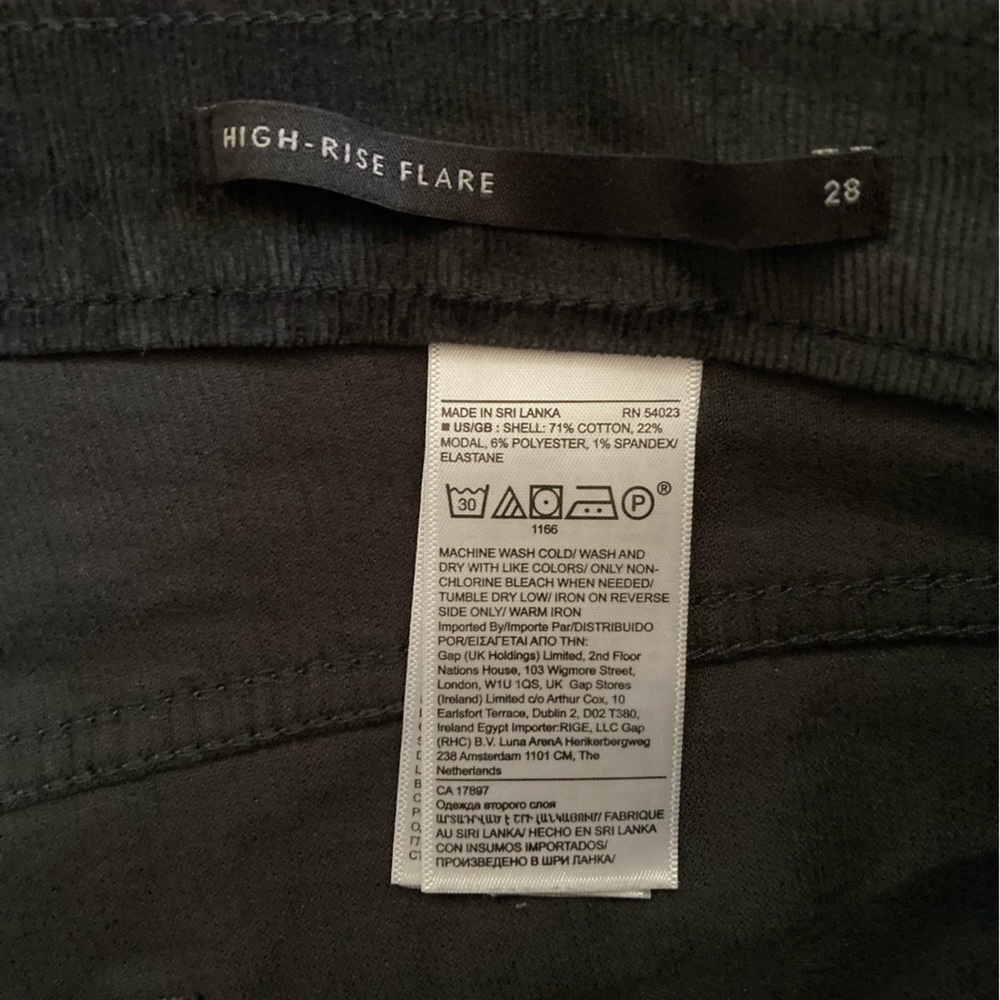 Banana Republic Black High Rise Flare Boot Cut Corduroy Pants_Size 28 - Picture 8 of 10